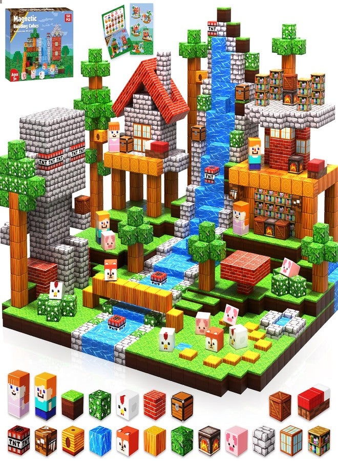 Annexfun 150PCS Magnetic Blocks - Magnetic Building Blocks, Stacking Magnets for Kids, Sensory Toy for STEM Montessori Sensory Toys for Kids 3+ Boys and Girls Christmas Birthday Gifts - Image 1